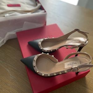 Black Valentino Slingbacks - Good Condition